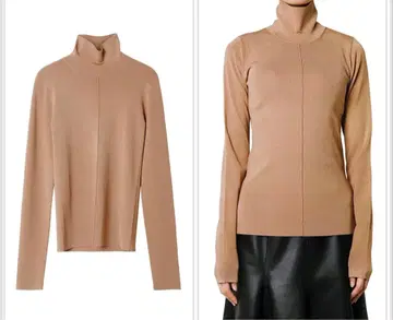 르쉘 블루 골드 베이지 터틀넥 니트 긴팔 스웨터 티셔츠 하이