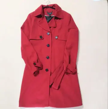 H&M 트렌치코트 레드 뒷면 플리츠 미사용 EUR 38 / US 8