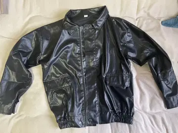 블랙 가죽풍 자켓