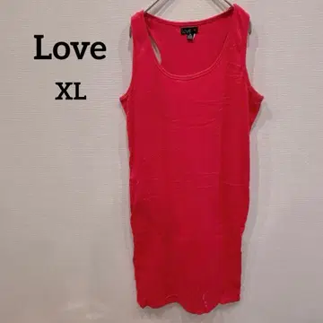 새상품급 Love [XL] 빨간색 탱크탑 원피스 롱 코튼 100