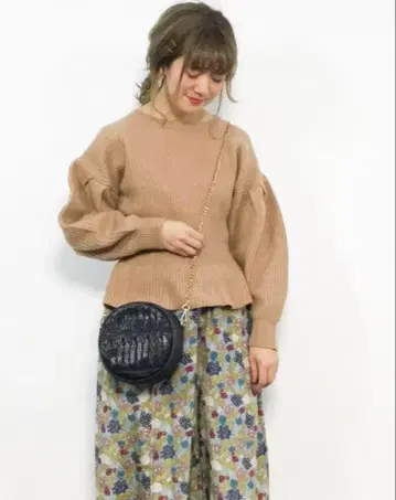 Spick & Span 마톤 슬리브 페플럼 풀오버