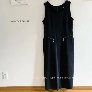 AVANT LE TEMPS 드롭 슬라이더 슬리브리스 원피스 블랙