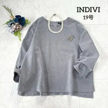 INDIVI 풀오버 상의 빅 사이즈 그레이 19호 세레모니