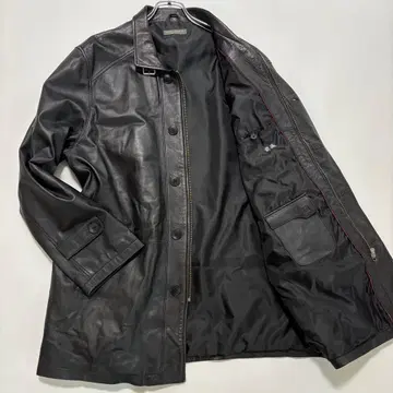 윈드아머 [2XL 양가죽] 카 코트 가죽 자켓 블랙