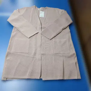 베이지 노카라 자켓 니트풍, 여성용 L 사이즈