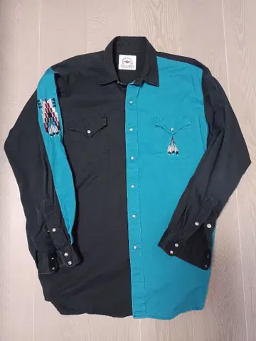 캐나다제 mid west garment co 긴팔 셔츠 투톤 컬러