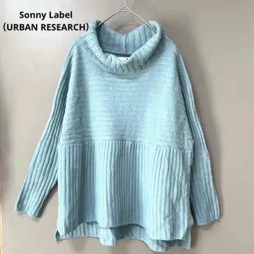 써니 라벨 돌먼 슬리브 모 100% 터틀 니트 입체 절개 디자인