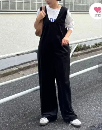 CIAOPANIC TYPY 벨로아 밑단 드로스트 올인원 블랙 L