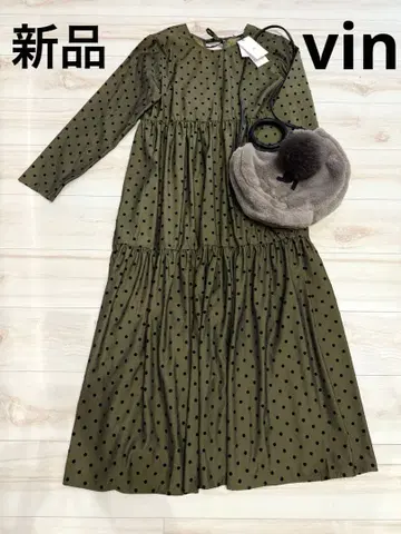 미사용 새상품 야마다야 Vin 도트 티어드 원피스