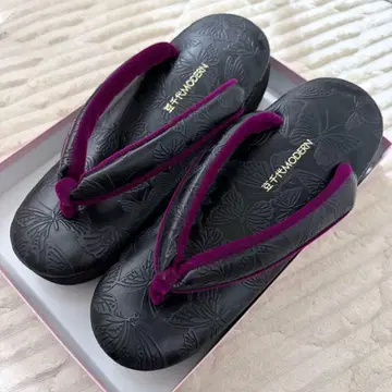 mamechiyo modern 나비 조리 블랙/보라색