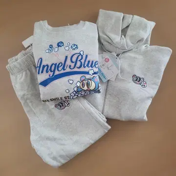 엔젤 블루 셋업 트레이닝복 팬츠 후드티 L 사이즈 그레이