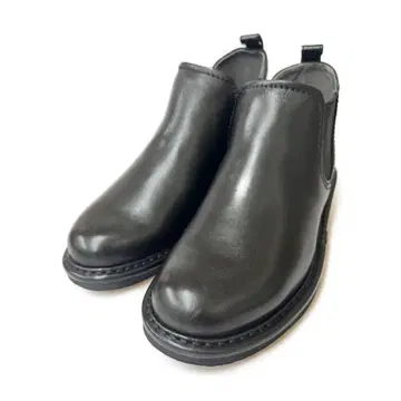 A-OK 블랙 가죽 사이드 고어 부츠