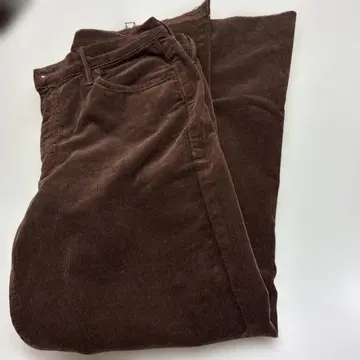 MOTHER STEP CROPPED 브라운 코듀로이 팬츠