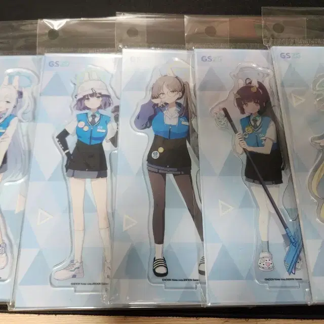 블루 아카이브 X GS25 1차 아크릴 스탠드, 키링, 캔뱃지 전종