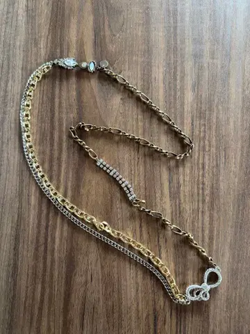 미사용 새상품 joujou 액세서리 롱 글리터 목걸이