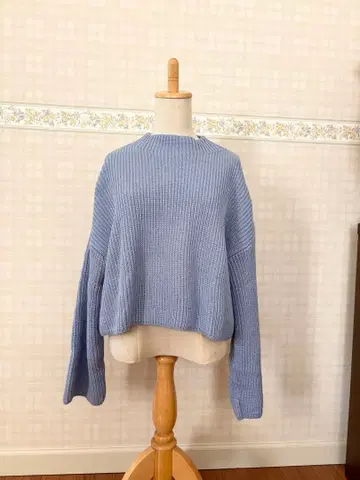 GYDA 라메 믹스 스웨터 라이트 블루