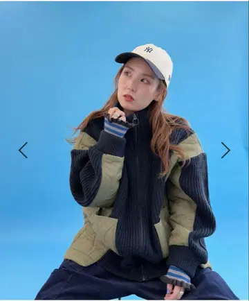 니코앤드 - 리브 x 퀼트 지퍼 블루종