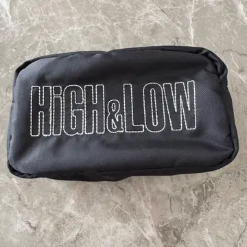 HIGH&LOW 로고 자수 파우치 블랙