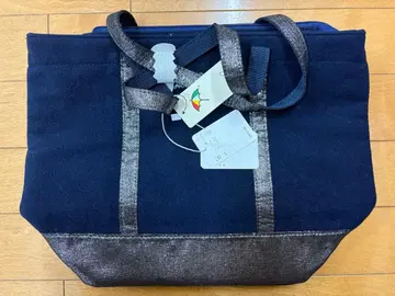 네이비 플리스 토트백