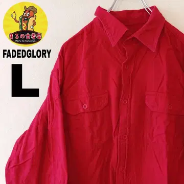 USA 구제 의류 FADED GLORY 플란넬 셔츠 L 레드