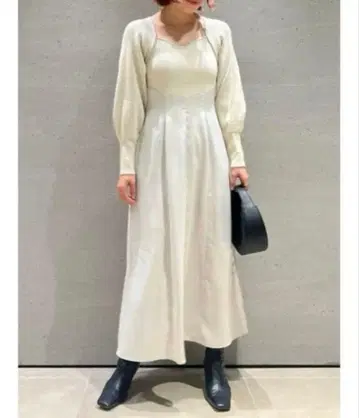 프레이 아이디 스퀘어 넥 콤비 원피스