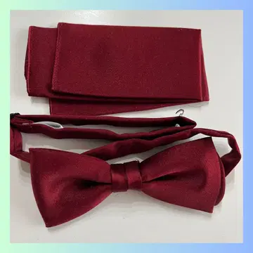 새상품급 와인 레드 벨벳 보타이 나비 넥타이 C-BOWTIE 손수건 포함