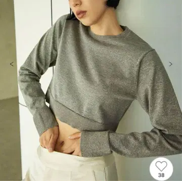 MIESROHE 그레이 크롭 긴팔 니트