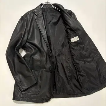 더반[XL 사이즈 양가죽] 가죽 테일러드 자켓 블랙 레나운