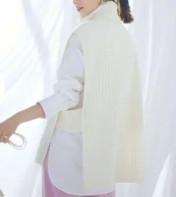 23구 아이보리 리브 터틀넥 니트 베스트