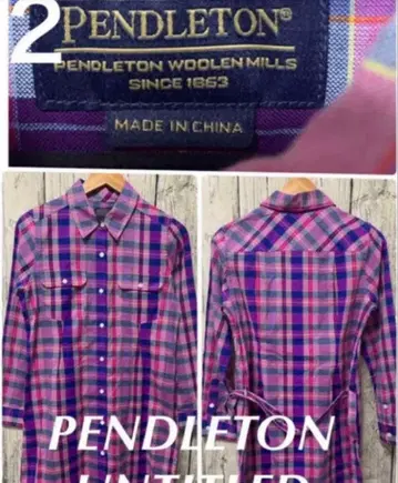 펜들턴 언타이틀 별주 여성용 M 2 체크 셔츠 원피스