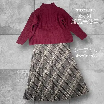 [코디 판매] 깔끔한 캐주얼 걸리시 빨간색 니트 크리스마스 코디