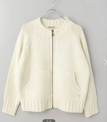 핑크하우스 로고 니트 가디건