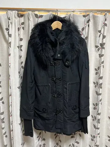 SLY 블랙 퍼(fur) 부착 모즈 코트 여성 사이즈 1