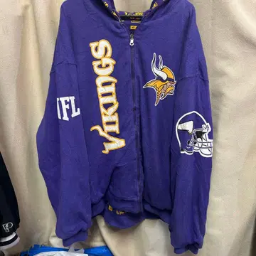 NFL VIKINGS 리버서블 풀 지퍼 후디 올 패턴