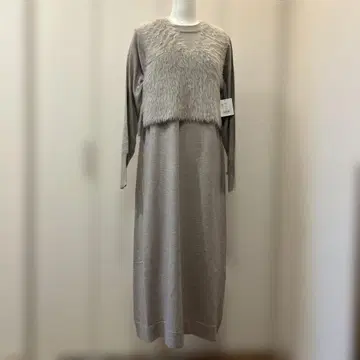 새상품 CLOCHE 샤기 니트 베스트 래글런 원피스 세트