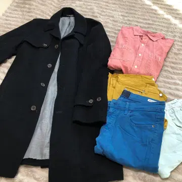 ZARA 블랙 울 코트와 스키니 데님 3종 세트