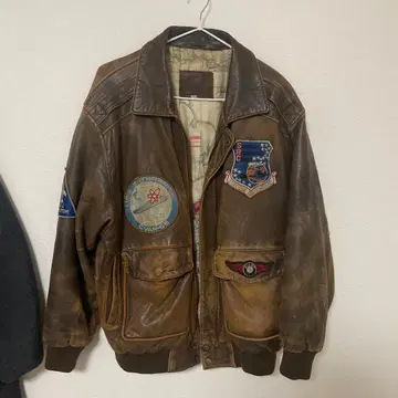 가죽 플라이트 자켓 패치 포함