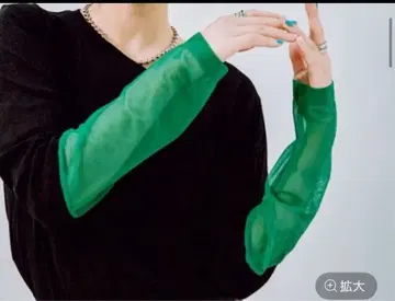 LEPSIM 렙심 소매 절개 풀오버 블랙 x 그린