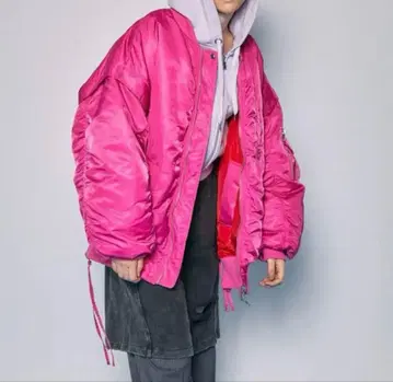 MAISON SPECIAL 리버서블 나일론 MA-1 핑크