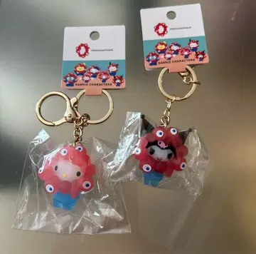만박 산리오 변신 키링 클리어 키티&쿠로미 세트