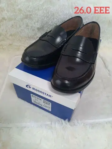 moonstar 블랙 로퍼 26.0 EEE BV520A 학생 가죽 신발