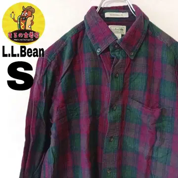 USA 구제 의류 L.L.Bean 플란넬 셔츠 S 레드 그린 체크