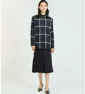 새상품급 에스트네이션 울 프론트 슬릿 더블 크로스 타이트 스커트 S