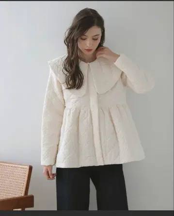 새상품급 [ MERAKI ] 펄 옷깃 퀼팅 코트