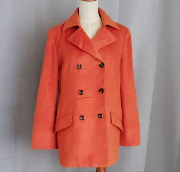 S'ninon 더블 브레스트 오렌지 코트