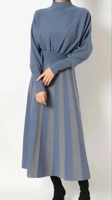 Lagunamoon 라그나문 핀턱 니트 원피스 블루