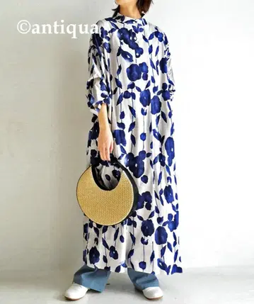 안티카 수채화 꽃무늬 원피스