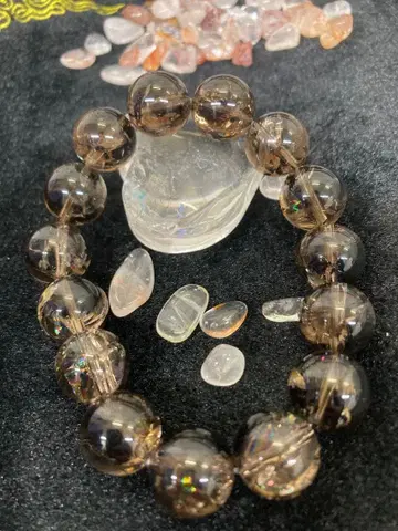 13mm 레인보우 스모키 쿼츠 팔찌