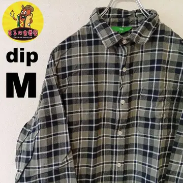 USA 구제 의류 dip 플란넬 셔츠 M 모스그린 블랙 체크