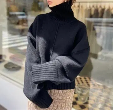 투데이풀 TODAYFUL 헤비 터틀 니트 블랙